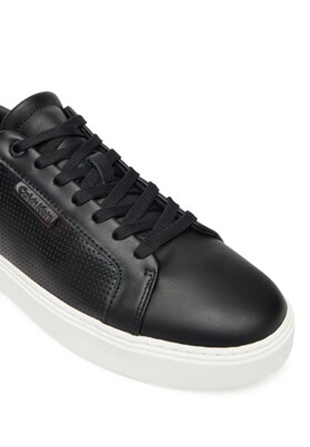 Calvin Klein Sneakersy Clean Cup Low Laceup Perf Lth HM0HM01870 Czarny. Kolor: czarny. Materiał: skóra