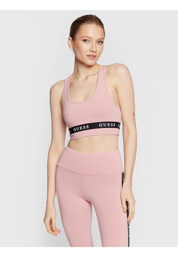 Guess Biustonosz top Aline V2YP12 KABR0 Różowy. Kolor: różowy. Materiał: bawełna