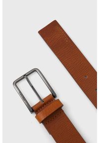 Calvin Klein pasek skórzany męski kolor brązowy. Kolor: brązowy. Materiał: skóra #2
