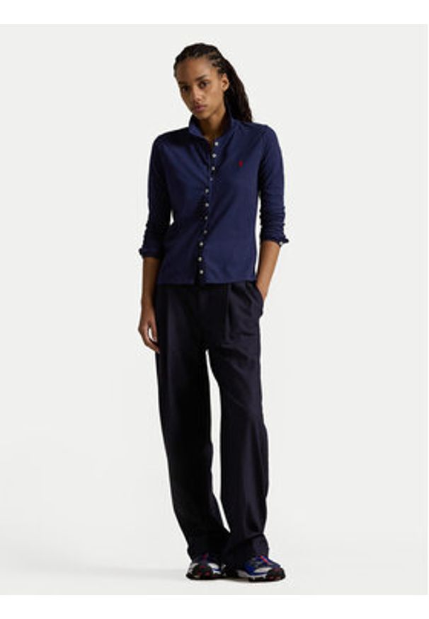 Polo Ralph Lauren Koszula 211941176003 Granatowy Slim Fit. Typ kołnierza: polo. Kolor: niebieski. Materiał: bawełna