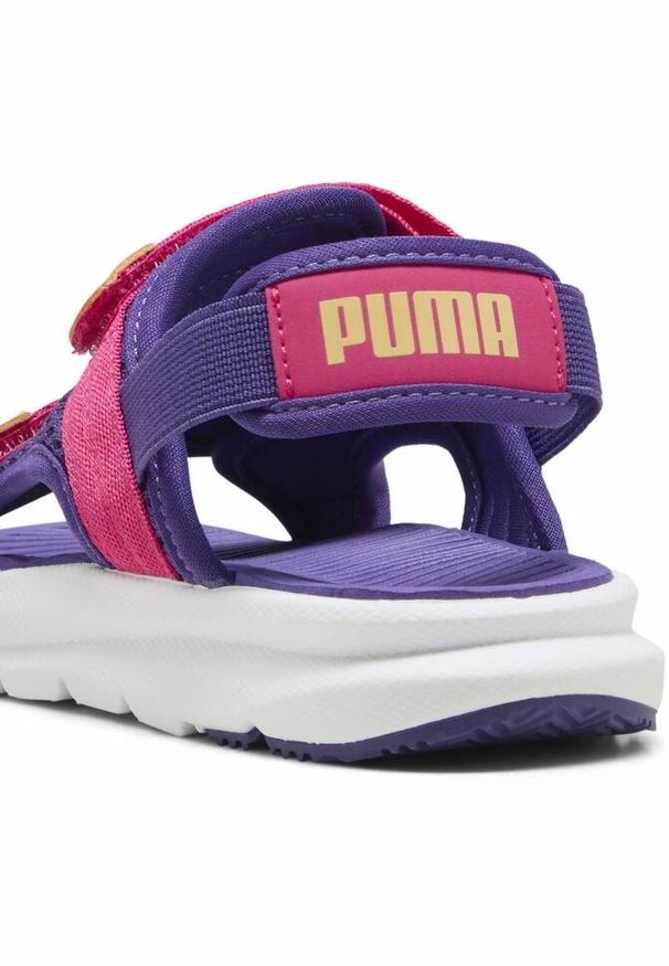 Puma - Dziecięce sandały PUMA Evolve PUMA Team Violet Pink Almost Apricot Purple Orange. Kolor: wielokolorowy, różowy, pomarańczowy, fioletowy. Materiał: tkanina