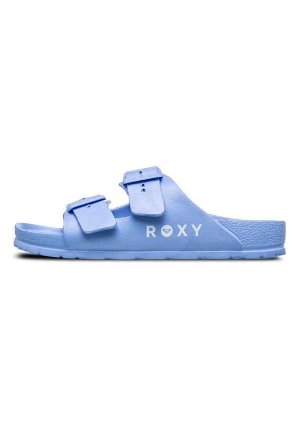 Roxy - Klapki damskie KATTIE. Kolor: niebieski, szary, wielokolorowy. Materiał: syntetyk. Styl: sportowy