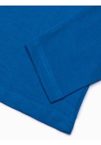 Ombre Clothing - Longsleeve męski z guzikami - niebieski V2 L133 - XXL. Kolor: niebieski. Materiał: bawełna, poliester. Długość rękawa: długi rękaw #7