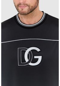 Dolce and Gabbana - DOLCE & GABBANA Czarna męska bluza z dużym logo, Rozmiar 52. Kolor: czarny #6