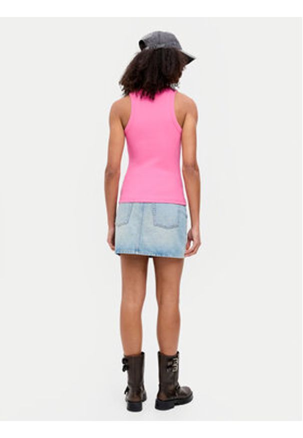 JJXX Top 12224661 Różowy Rib Fit. Kolor: różowy. Materiał: bawełna