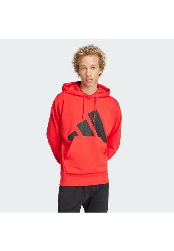 Adidas - Bluza z kapturem Essentials Big Logo French Terry. Typ kołnierza: kaptur. Kolor: czerwony, czarny, wielokolorowy. Materiał: materiał. Sport: fitness