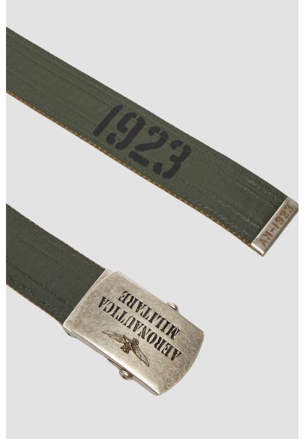 Aeronautica Militare - AERONAUTICA MILITARE Zielony bawełniany męski pasek, Rozmiar S. Kolor: zielony. Materiał: bawełna. Styl: sportowy, casual