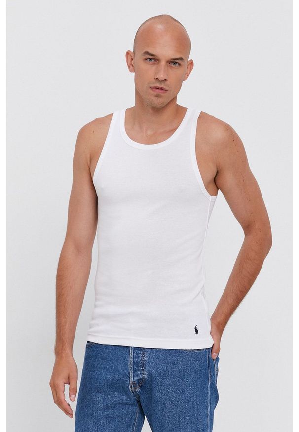 Polo Ralph Lauren - T-shirt. Okazja: na co dzień. Typ kołnierza: polo. Kolor: biały. Materiał: dzianina. Styl: casual