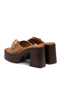 Guess Jeans Klapki CEO-JD421-3 Brązowy. Kolor: brązowy. Materiał: skóra, zamsz #6