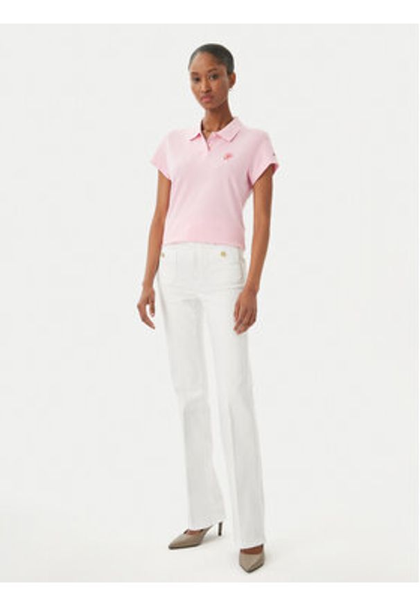 TOMMY HILFIGER - Tommy Hilfiger Polo 1985 Logo WW0WW49259 Różowy jasny Slim Fit. Typ kołnierza: polo. Kolor: różowy. Materiał: bawełna