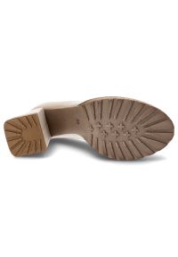 Beżowe Półbuty Armodo Stylowe Wsuwane Obuwie Damskie. Okazja: na co dzień. Zapięcie: bez zapięcia. Kolor: beżowy. Materiał: skóra. Obcas: na obcasie. Styl: elegancki. Wysokość obcasa: średni #4