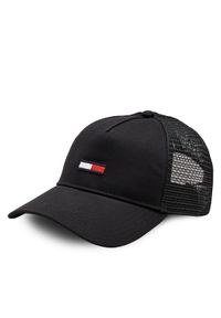 Tommy Jeans Czapka z daszkiem Tjm Elongated Flag Trucker Cap AM0AM12425 Czarny. Kolor: czarny. Materiał: materiał