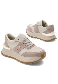 Beżowe Sneakersy Filippo Modne Buty Damskie Na Platformie. Okazja: na co dzień. Zapięcie: sznurówki. Kolor: beżowy. Materiał: guma, materiał, zamsz, skóra. Wzór: gładki. Obcas: na platformie #6