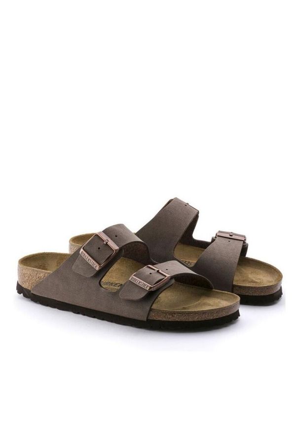 Kapcie Birkenstock Arizona Mocca Dorosłych. Kolor: brązowy. Materiał: skóra, materiał, syntetyk. Sezon: lato