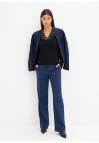 bonprix - Spodnie Marlena. Kolor: niebieski. Materiał: materiał. Styl: klasyczny #2