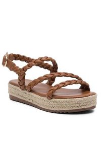 DeeZee Espadryle E8875-1 Brązowy. Kolor: brązowy. Materiał: skóra #4