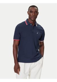 Nautica Polo Atabay N1S03424 Granatowy Regular Fit. Typ kołnierza: polo. Kolor: niebieski. Materiał: syntetyk