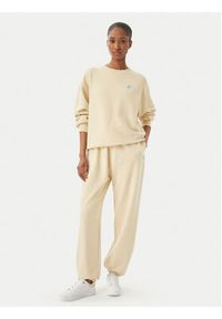 TOMMY HILFIGER - Tommy Hilfiger Bluza Logo Embroidery WW0WW48724 Beżowy jasny Relaxed Fit. Kolor: beżowy. Materiał: bawełna #5