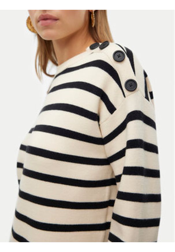 Vero Moda Sukienka dzianinowa Saba 10309307 Beżowy Loose Fit. Kolor: beżowy. Materiał: wiskoza, syntetyk