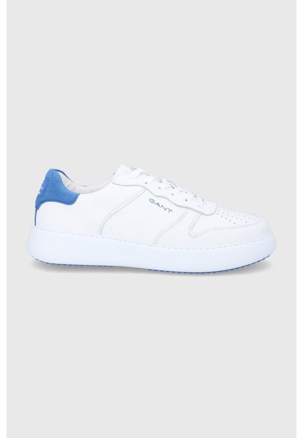GANT - Gant Buty skórzane Palbro kolor biały. Nosek buta: okrągły. Zapięcie: sznurówki. Kolor: biały. Materiał: skóra. Obcas: na obcasie. Wysokość obcasa: niski