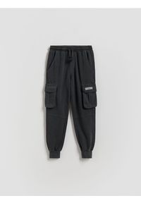 Reserved - Bawełniane joggery cargo - ciemnoszary. Kolor: szary. Materiał: bawełna #1