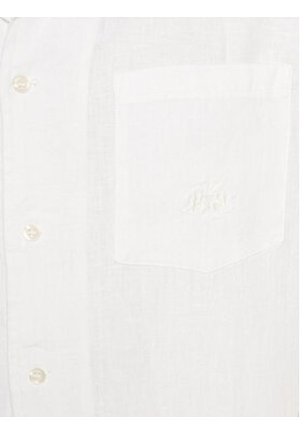 La Martina Koszula YMC025 TL319 Biały Regular Fit. Kolor: biały. Materiał: len