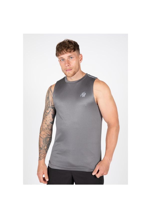 GORILLA WEAR - Tank top fitness męski Gorilla Wear USA Washington bez rękawów. Kolor: szary. Długość rękawa: bez rękawów. Styl: sportowy