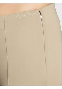 Calvin Klein Legginsy K20K205357 Beżowy Slim Fit. Kolor: beżowy. Materiał: syntetyk