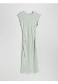 Reserved - Sukienka z wiskozą - jasnozielony. Kolor: zielony. Materiał: wiskoza