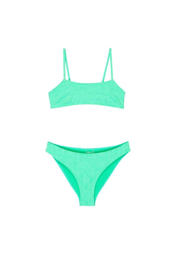 Roxy - Dwuczęściowy strój kąpielowy dla Dziewczynki HIPPIE HOUR Zielony. Kolor: zielony. Materiał: poliester, elastan, tkanina