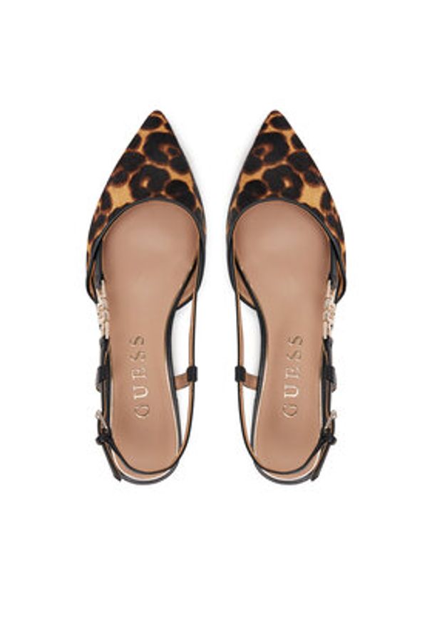 Guess Baleriny FLTFRY LEP05 Brązowy. Kolor: brązowy. Materiał: skóra