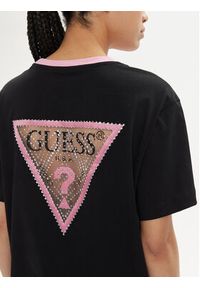 Guess T-Shirt Ss Cn Mesh Triangle W4GI35 JA914 Czarny Regular Fit. Kolor: czarny. Materiał: bawełna