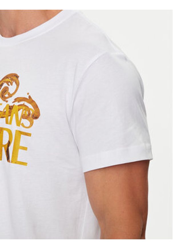 Versace Jeans Couture T-Shirt 76GAHG00 Biały Regular Fit. Kolor: biały. Materiał: bawełna
