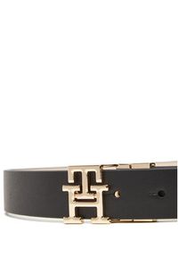 TOMMY HILFIGER - Tommy Hilfiger Pasek Damski Th Modern 3.0 Rev AW0AW17495 Czarny. Kolor: czarny. Materiał: skóra