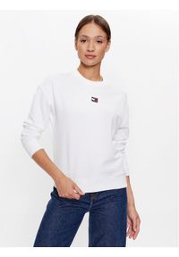 Tommy Jeans Bluza DW0DW16138 Biały Boxy Fit. Kolor: biały. Materiał: bawełna