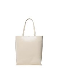 Tommy Jeans Torebka Must North South Patent Tote AW0AW15540 Écru. Materiał: skórzane