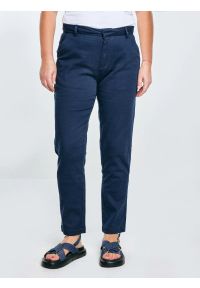 Big-Star - Spodnie damskie chinosy granatowe Danasi 403. Stan: podwyższony. Kolor: niebieski. Materiał: tkanina. Styl: klasyczny #5