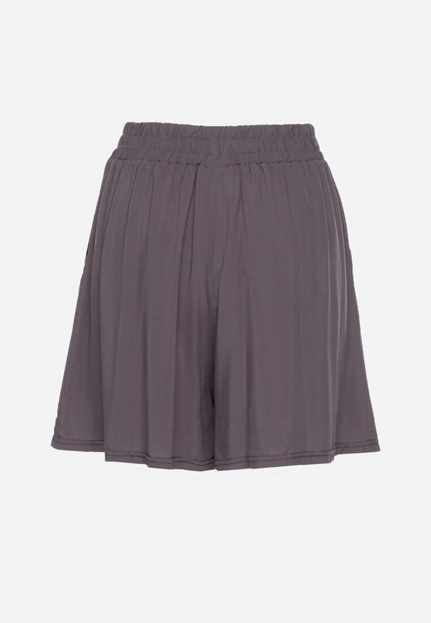 Born2be - Szare Bawełniane Szorty z Wysokim Stanem i Wiązaniem Zenmio. Okazja: na co dzień. Stan: podwyższony. Kolor: szary. Materiał: bawełna. Styl: elegancki, casual