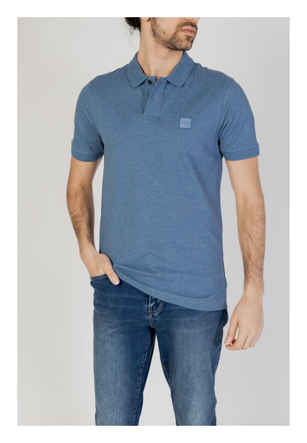 BOSS Polo Passenger 50507803 Niebieski Slim Fit. Typ kołnierza: polo. Kolor: niebieski. Materiał: bawełna