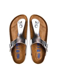 Birkenstock Japonki Gizeh Bs 1003675 Srebrny. Kolor: srebrny. Materiał: skóra #1