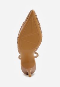 Born2be - Ciemnobeżowe Szpilki VICES z Siateczkową Cholewką Idahpeia. Nosek buta: otwarty. Kolor: beżowy. Materiał: skóra, materiał. Szerokość cholewki: normalna. Sezon: lato. Obcas: na szpilce. Styl: klasyczny. Wysokość obcasa: średni #8