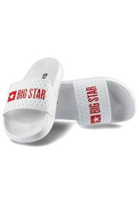 Big-Star - Białe Klapki Big Star Dziecięce Buty Wodoodporne. Okazja: na co dzień. Kolor: biały. Materiał: materiał. Wzór: aplikacja, napisy. Styl: wakacyjny, casual #8