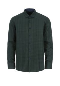 Ochnik - Koszula męska. Kolor: zielony. Materiał: bawełna