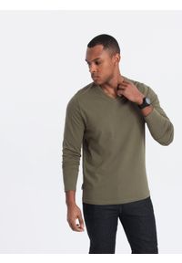 Ombre Clothing - Zestaw longsleeve męski V-NECK - mix 2-pak V5 Z41 - XXL. Okazja: na co dzień. Kolor: beżowy. Materiał: bawełna, materiał, skóra, tkanina. Długość rękawa: długi rękaw. Długość: długie. Wzór: gładki, jednolity. Styl: wizytowy, klasyczny, casual #6