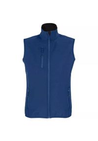 SOL'S - Ocieplacz Damski Falcon Softshell Zapinany Na Zamek Błyskawiczny. Kolor: niebieski. Materiał: softshell
