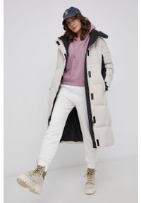 Reebok Classic Spodnie bawełniane HB8629 damskie kolor kremowy gładkie. Stan: podwyższony. Kolor: beżowy. Materiał: bawełna. Wzór: gładki #4