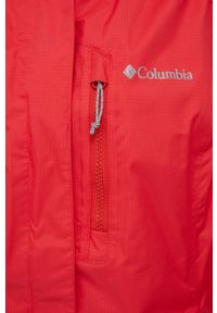 columbia - Columbia kurtka przeciwdeszczowa damska kolor czerwony przejściowa. Kolor: czerwony. Materiał: materiał, tkanina