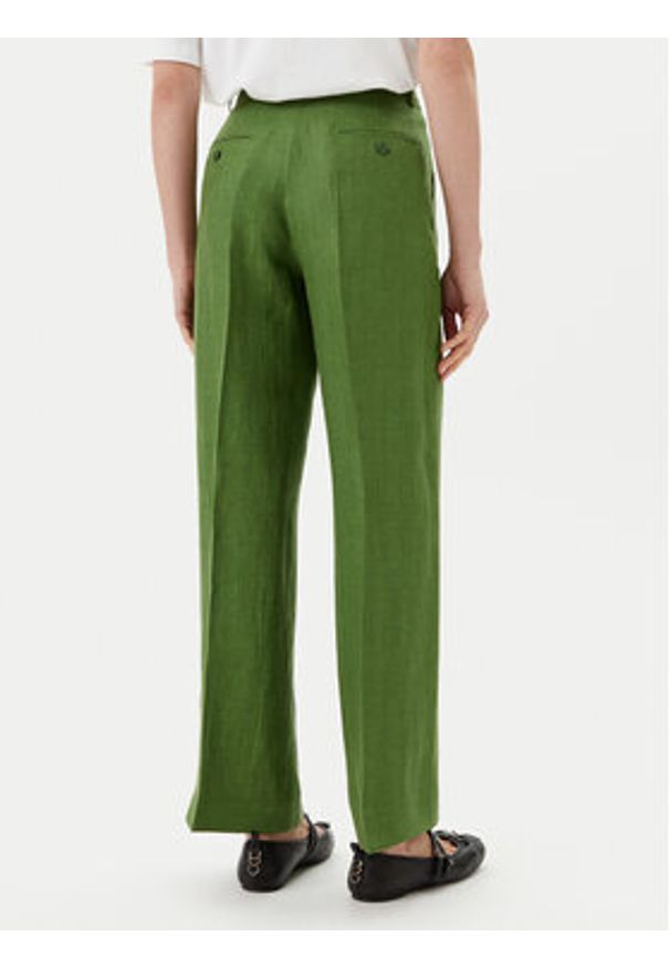 Weekend Max Mara Spodnie materiałowe Malizia 2515131052 Zielony Regular Fit. Kolor: zielony. Materiał: len
