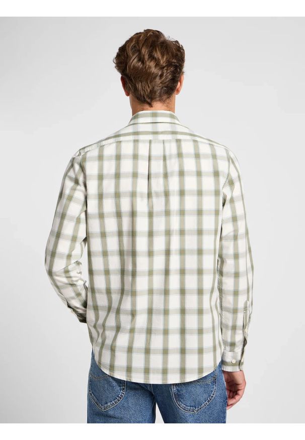 Lee - MESKA KOSZULA LEE LEE BUTTON DOWN ECRU 112363897. Typ kołnierza: button down