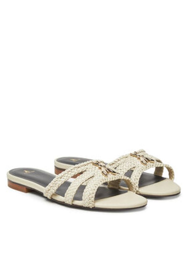 Patrizia Pepe Klapki 2X0094/L109-W338 Écru. Materiał: skóra